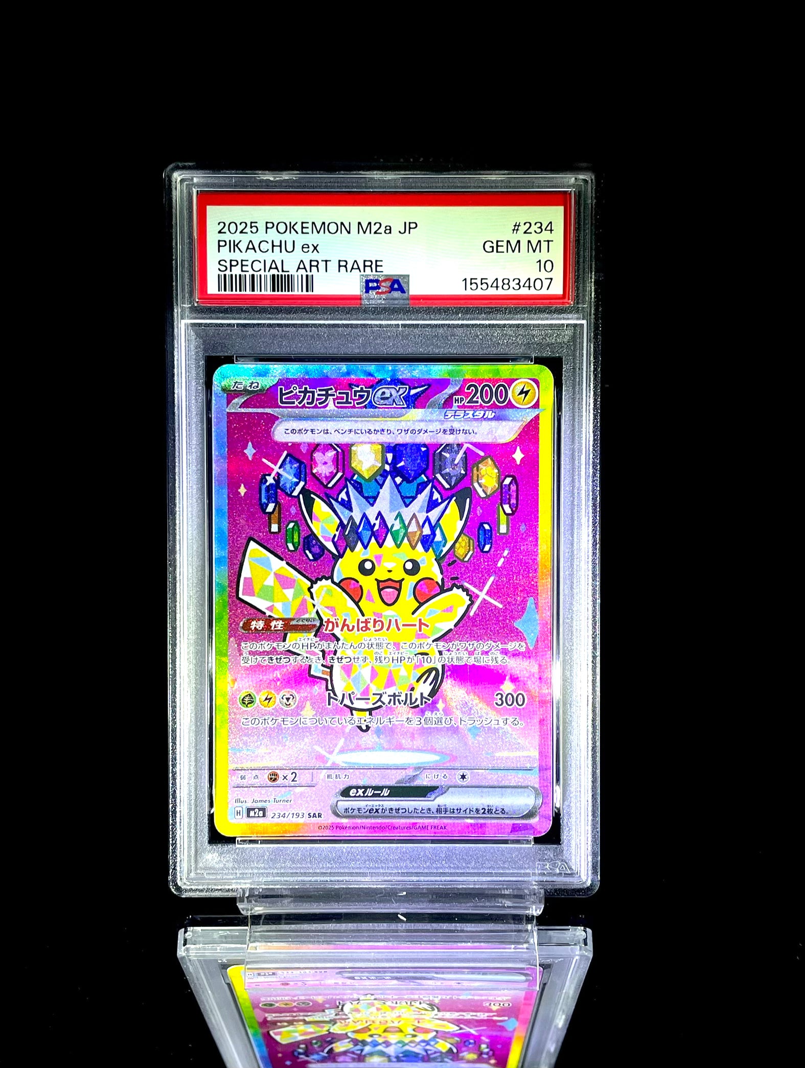 PSA 10 Japanese Pikachu ex number 234 graded slab